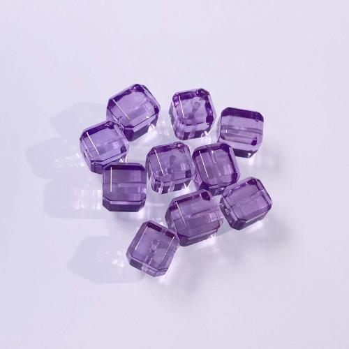 Natural Amethyst Beads Square DIY purple 10mm Sold By PC