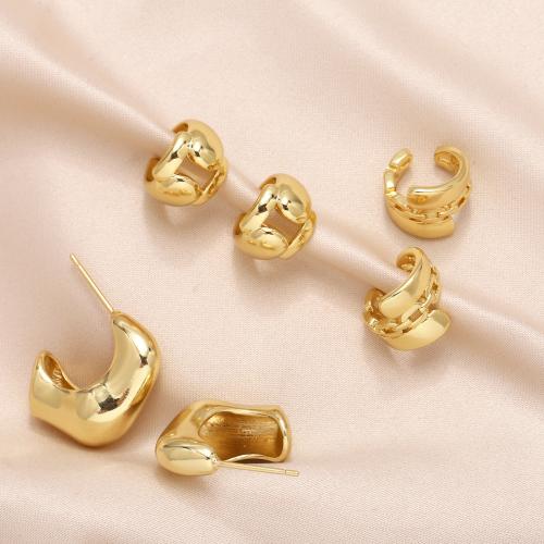 Brass Stud Earring, gold color plated, fashion jewelry & different designs for choice, golden, nickel, lead & cadmium free, Sold By Pair