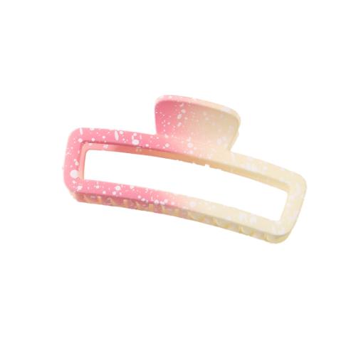 Hair Claw Clips, Plastic, Rectangle, stoving varnish, gradient color & for woman & hollow, more colors for choice, 115x65mm, Sold By PC
