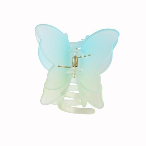 Hair Claw Clips Plastic Butterfly handmade gradient color & for woman Sold By PC