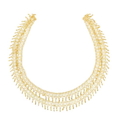 Body Chain Jewelry Zinc Alloy Double Layer & fashion jewelry & for woman gold Length 58.2 Inch Sold By PC