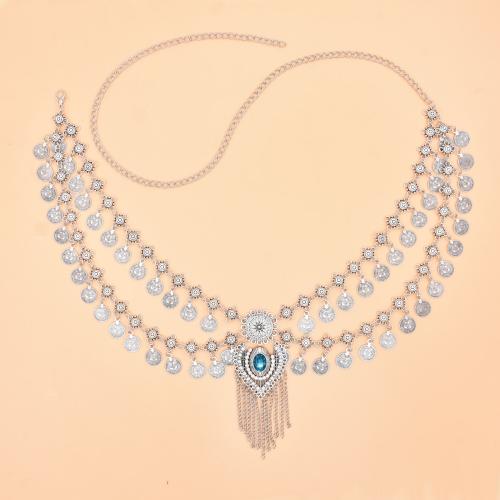 Body Chain Jewelry Zinc Alloy fashion jewelry & for woman & with rhinestone Length 20.5 Inch Sold By PC