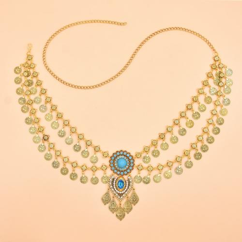 Body Chain Jewelry Zinc Alloy with Acrylic fashion jewelry & for woman & with rhinestone Length 20.9 Inch Sold By PC