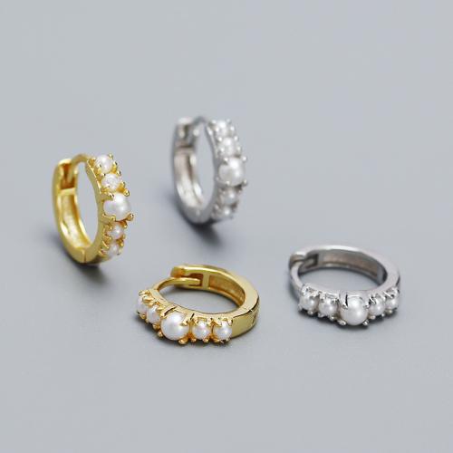 925 Sterling Silber Tropfen & Ohrringe, mit Kunststoff Perlen, für Frau, keine, verkauft von Paar