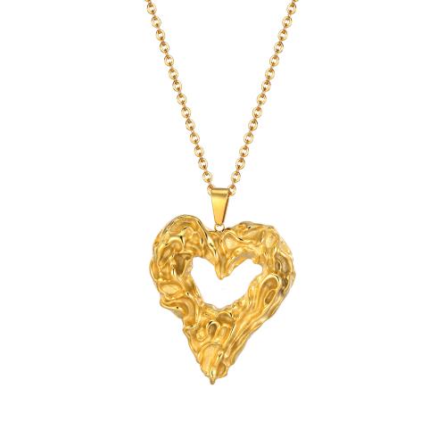 Stainless Steel Heart Pendants 304 Stainless Steel plated golden Sold By PC