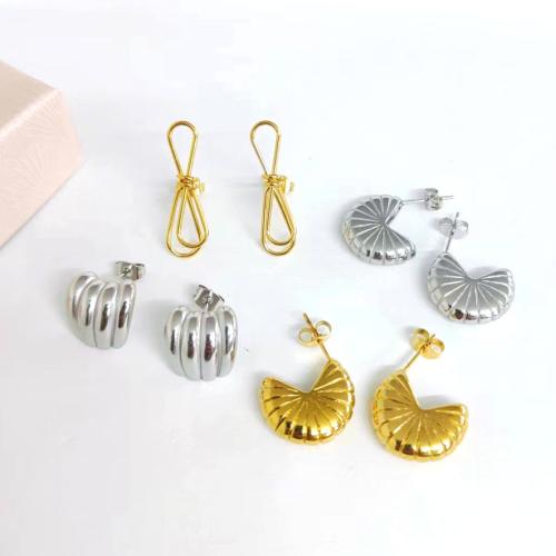 Stainless Steel Stud Earrings 304 Stainless Steel plated & for woman Sold By Pair