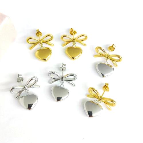 Stainless Steel Stud Earrings, 304 Stainless Steel, plated, for woman, more colors for choice, 20x22mm, Sold By Pair