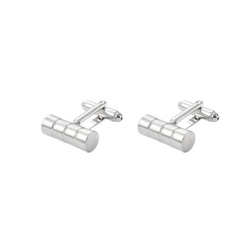 Cufflinks Zinc Alloy plated & for man silver color Sold By Pair