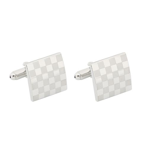 Cufflinks Zinc Alloy plated for man silver color Sold By Pair
