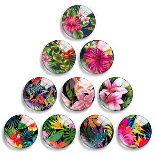 Glass Cabochons, with Resin, Flat Round, DIY & different size for choice, 10PCs/Lot, Sold By Lot