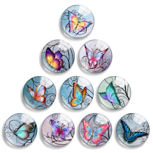 Glass Cabochons with Resin Flat Round DIY Sold By Lot