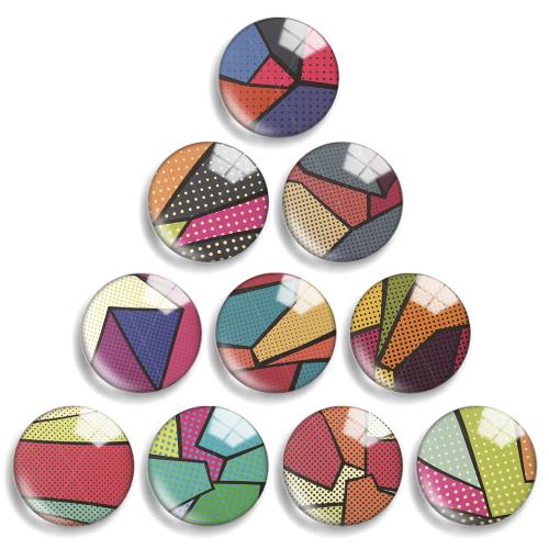 Glass Cabochons with Resin Flat Round DIY Sold By Lot