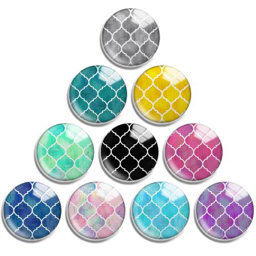 Glass Cabochons with Resin Flat Round DIY mixed colors Sold By Lot