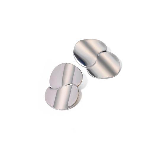 Titan Stahl Ohrring, Titanstahl, Modeschmuck & für Frau, Silberfarbe, 42x27mm, verkauft von Paar