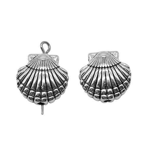 Zinc Alloy Jewelry Beads Shell antique silver color plated vintage & fashion jewelry & DIY Sold By PC