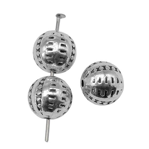 Zinc Alloy Jewelry Beads Round antique silver color plated vintage & fashion jewelry & DIY Sold By PC