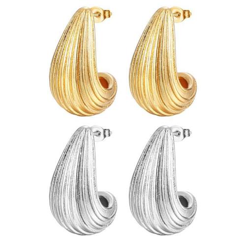 Stainless Steel Stud Earrings, 304 Stainless Steel, Vacuum Ion Plating, fashion jewelry & for woman, more colors for choice, 20x30mm, Sold By Pair