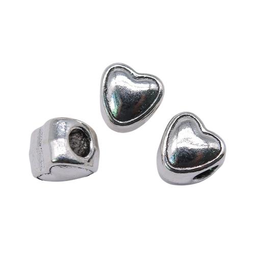 Cink legura nakit perle, Cink Alloy, Srce, starinski srebrne boje pozlaćen, Berba & modni nakit & možete DIY, 8x8x7mm, Prodano By PC