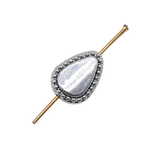 Bijoux de perles en alliage de Zinc , larme, Plaqué de couleur d'argent, Vintage & bijoux de mode & DIY, 13x10x3mm, Vendu par PC