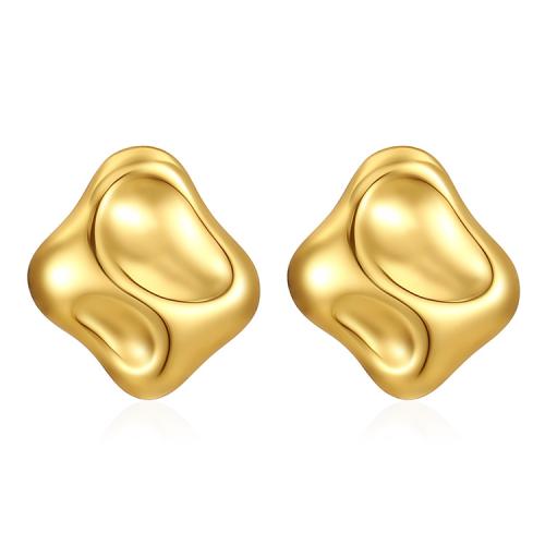 Stainless Steel Stud Earrings 304 Stainless Steel Vacuum Ion Plating fashion jewelry & for woman golden Sold By Pair