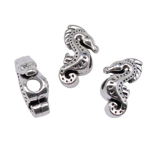 Tibetan Style Jewelry Beads, Seahorse, antique silver color plated, vintage & fashion jewelry & DIY, 19x11x8mm, Sold By PC