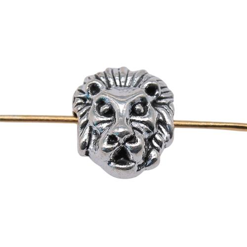 Tibetan Style Jewelry Beads, Lion, antique silver color plated, vintage & fashion jewelry & DIY, 12x11x6mm, Sold By PC
