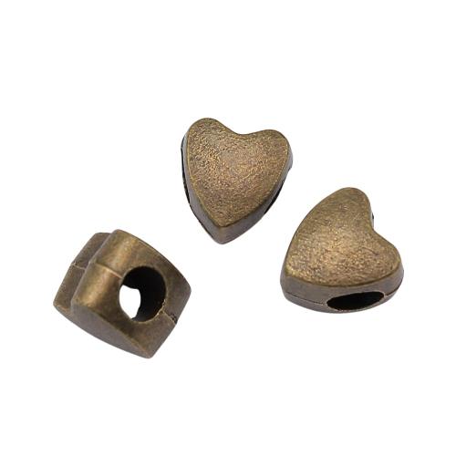Grânulos de Jóias da liga de zinco. , Coração, banho de cor bronze antigo, Vintage & joias de moda & DIY, 8x7mm, vendido por PC