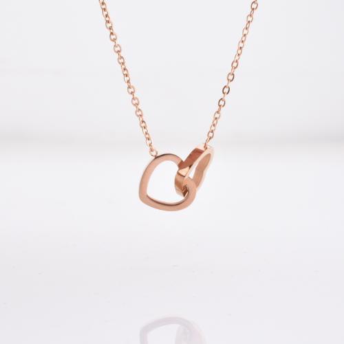 Titanium Steel Necklace Heart fashion jewelry & for woman Length Approx 45 cm Sold By PC