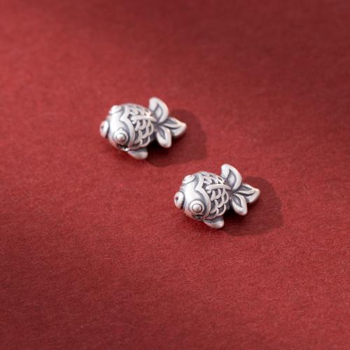 Spacer Beads Jewelry 925 Sterling Silver Goldfish DIY 15mm Sold By PC