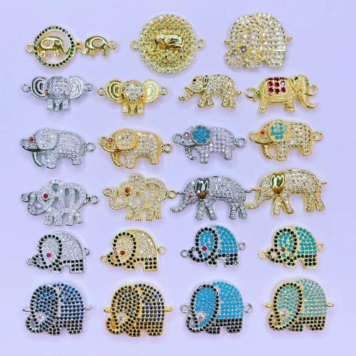 Cubic Zirconia Micro Pave Brass Connector, plated, random style & different styles for choice & micro pave cubic zirconia & 1/1 loop, more colors for choice, nickel, lead & cadmium free, Sold By PC