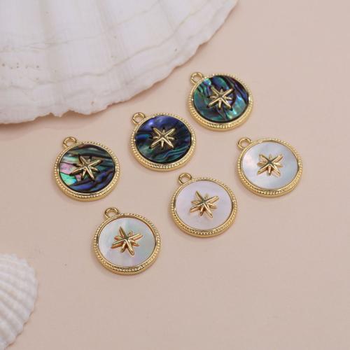 Brass Jewelry Pendants, Round, gold color plated, DIY & different styles for choice, more colors for choice, nickel, lead & cadmium free, 14x17mm, Sold By PC