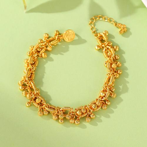 Brass Bracelet & Bangle with 6CM extender chain gold color plated & for woman nickel lead & cadmium free Sold By PC