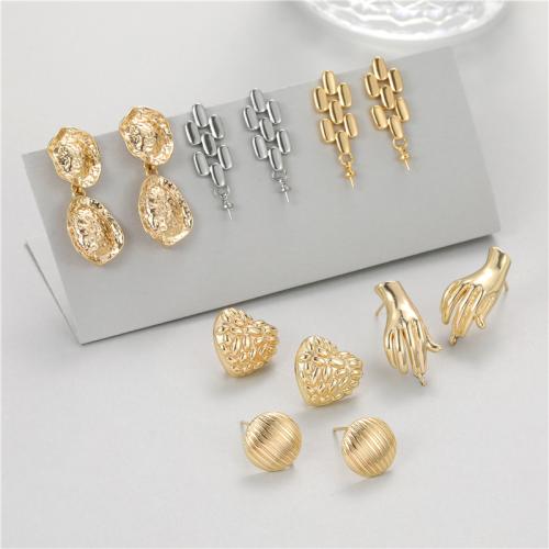Brass Stud Earring, plated, DIY & different styles for choice & for woman, more colors for choice, nickel, lead & cadmium free, Sold By Pair
