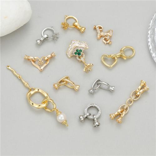 Brass Jewelry Connector with Cubic Zirconia & Shell plated & for woman & 1/1 loop nickel lead & cadmium free Sold By PC