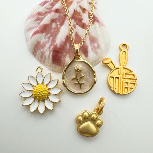 Brass Jewelry Pendants, gold color plated, DIY & different styles for choice & enamel, more colors for choice, nickel, lead & cadmium free, Sold By PC