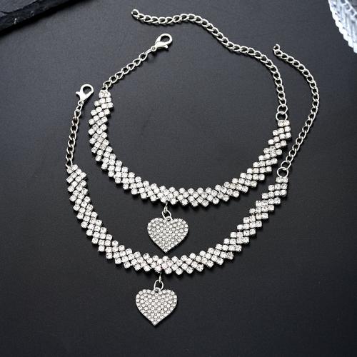 Crystal Jewelry Sets Zinc Alloy with Crystal fashion jewelry & for woman silver color Sold By Set