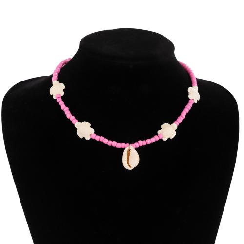 Seed verre collier de perles, Seedbead, avec coquille & Acrylique, avec 2.7 Inch chaînes de rallonge, fait à la main, bijoux de mode & styles différents pour le choix & pour femme, plus de couleurs à choisir, Longueur:14.5 pouce, Vendu par PC