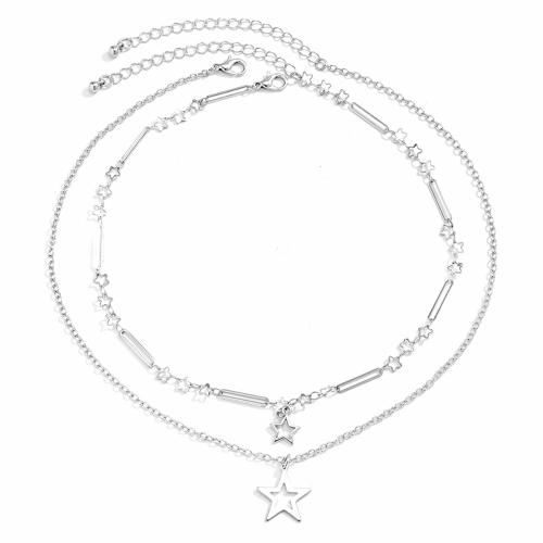 Zinc Alloy smykker halskæde, med messing kæde & jern kæde, forgyldt, mode smykker & forskellige stilarter for valg & for kvinde, flere farver til valg, Solgt af PC
