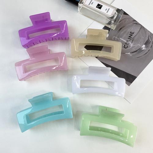 Hair Claw Clips, Acrylic, Rectangle, stoving varnish, for woman & hollow, more colors for choice, 90x45mm, Sold By PC