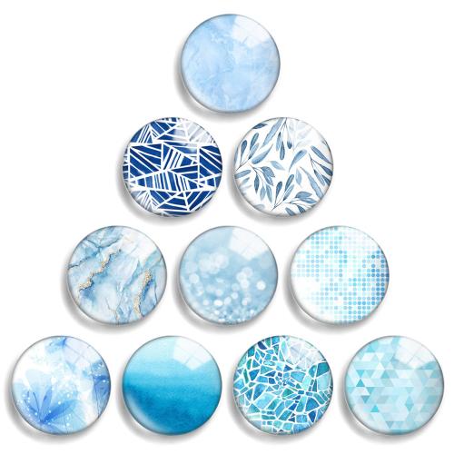 Glass Cabochons, with Resin, Flat Round, mixed pattern & DIY & different size for choice, 10PCs/Lot, Sold By Lot
