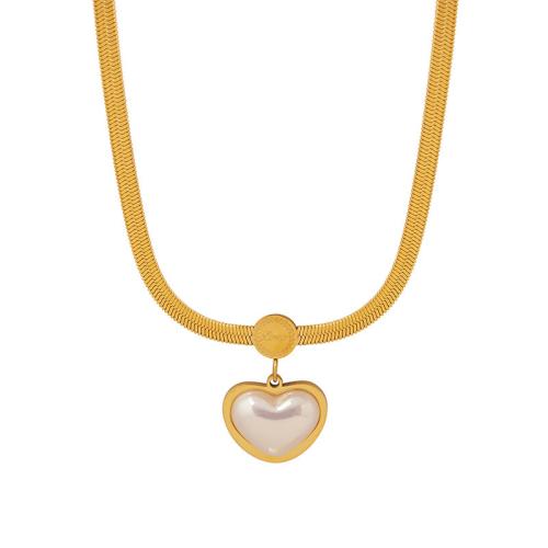 Schmucksets, Titanstahl, mit Kunststoff Perlen, mit Verlängerungskettchen von 5cm, Modeschmuck & für Frau, goldfarben, Länge:ca. 40 cm, verkauft von PC