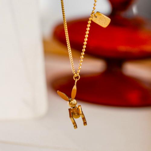 Titanstahl Halskette, Modeschmuck & für Frau, goldfarben, Länge:ca. 45 cm, verkauft von PC