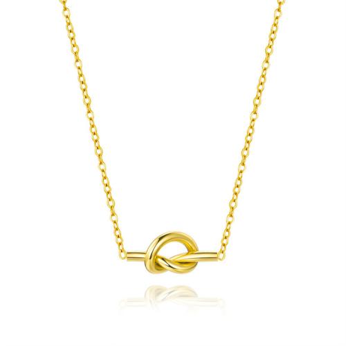 Titanium Steel Necklace, with 5cm extender chain, fashion jewelry & for woman, golden, Length:Approx 40 cm, Sold By PC