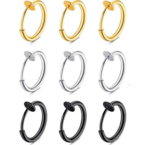 304 Stainless Steel Earring Clip, Vacuum Ion Plating, fashion jewelry & Unisex & different size for choice, more colors for choice, Sold By PC