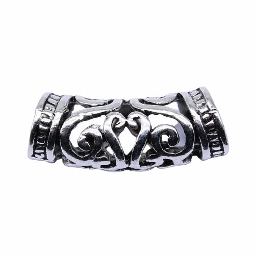 Tibetan Style Tube Beads, antique silver color plated, vintage & fashion jewelry & DIY & hollow, 25x10mm, Sold By PC
