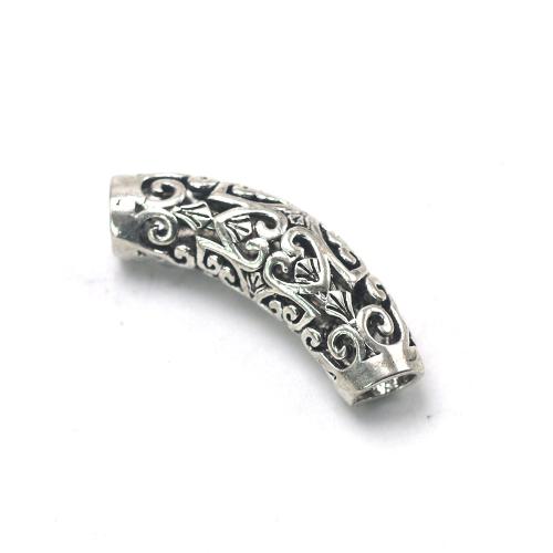 Tibetan Style Tube Beads, antique silver color plated, vintage & fashion jewelry & DIY, nickel, lead & cadmium free, 27x7.50mm, Approx 100PCs/Bag, Sold By Bag