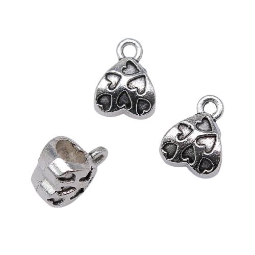Tibetan Style Bail Beads, Heart, antique silver color plated, vintage & fashion jewelry & DIY, 12x9x7mm, Sold By PC
