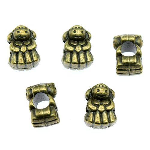Tibetan Style Jewelry Beads, Girl, antique bronze color plated, vintage & fashion jewelry & DIY, 12x9x9mm, Sold By PC