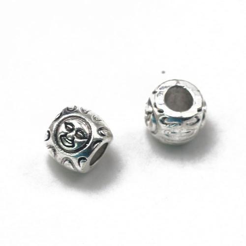 Zinc Alloy Jewelry Beads barrel antique silver color plated vintage & fashion jewelry & DIY nickel lead & cadmium free Approx Sold By Bag