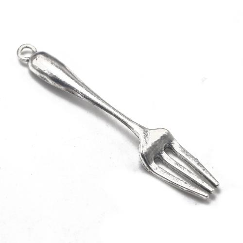 Tibetan Style Pendants, Fork, antique silver color plated, vintage & fashion jewelry & DIY, nickel, lead & cadmium free, 12x67x5mm, Approx 100PCs/Bag, Sold By Bag